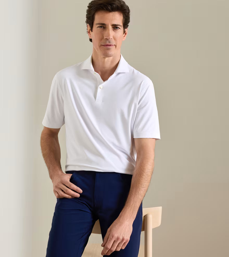 Peter Millar Solid Perf Polo White