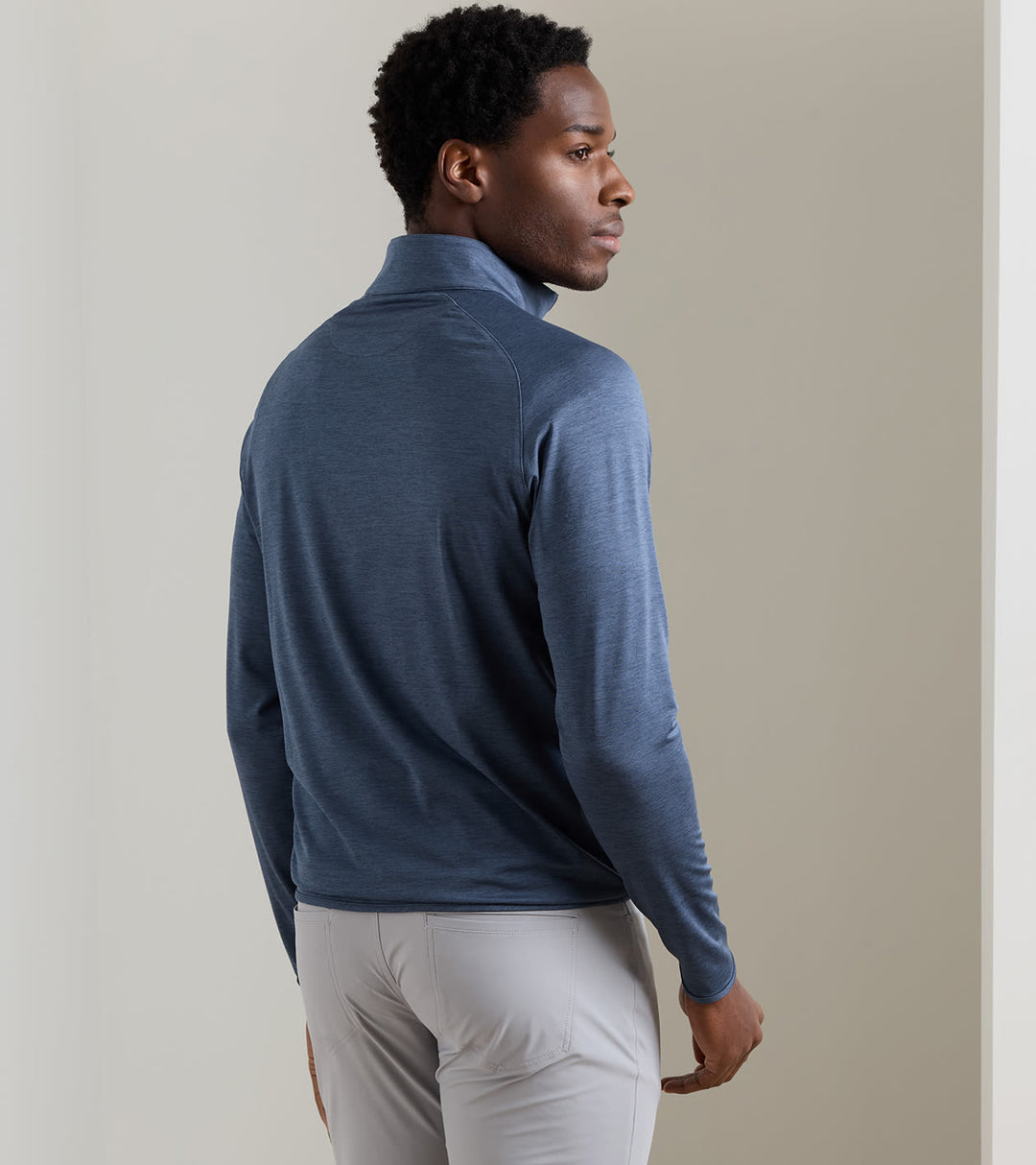 Peter Millar Stealth Perf 1/4 Zip - Cadet