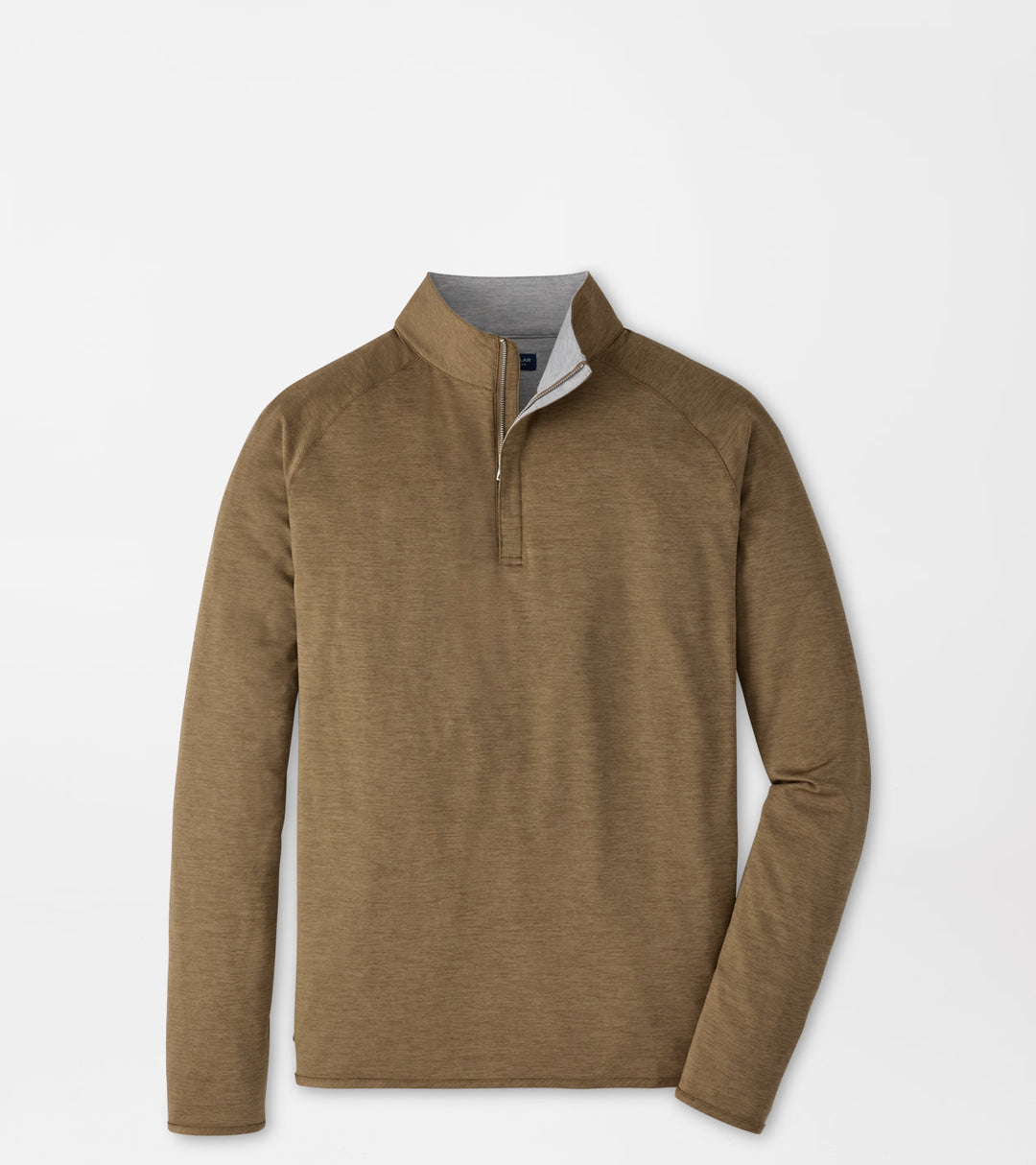 Peter Millar Stealth Perf 1/4 Zip - Lt Mocha