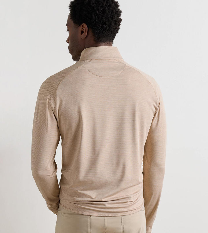 Peter Millar Stealth Stripe 1/4 Zip - Lt Nutmeg