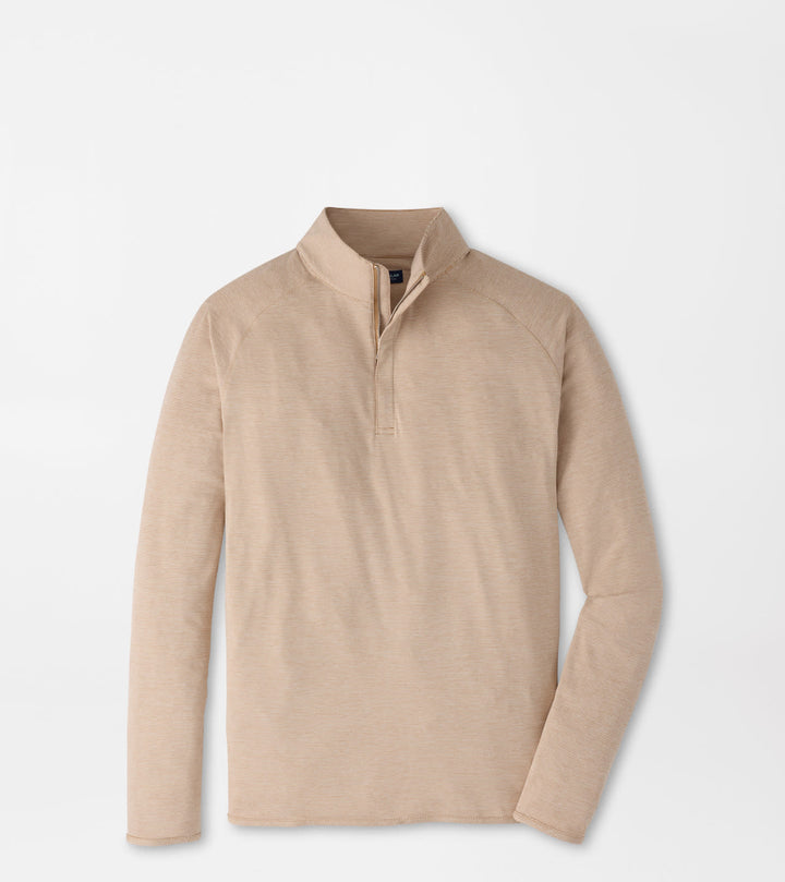Peter Millar Stealth Stripe 1/4 Zip - Lt Nutmeg