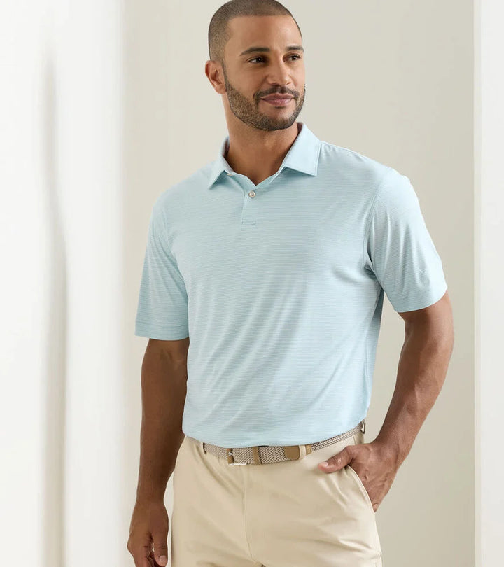 Peter Millar Trading Stripe Polo Seaflower