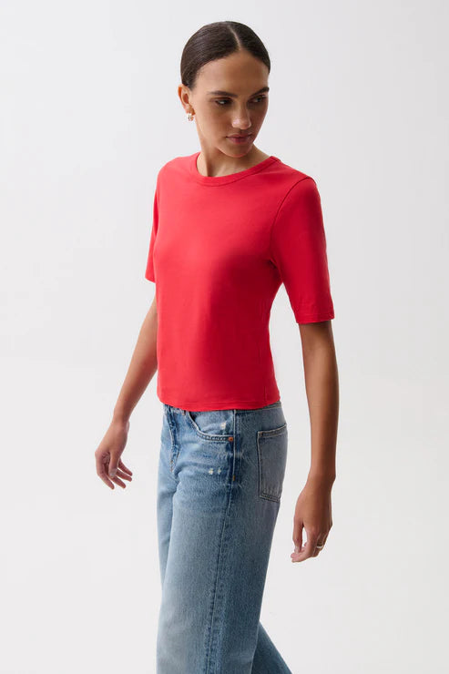 Melika Quarter Sleeve Tee Negroni
