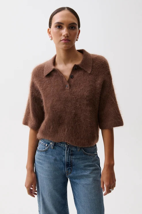 Nadya Boxy Polo Sweater – Roche