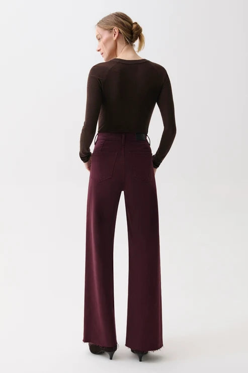 Penny Hi Rise Wide Leg - Claret