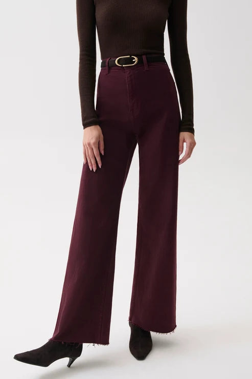 Penny Hi Rise Wide Leg - Claret