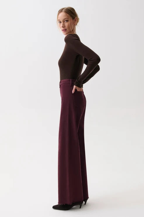 Penny Hi Rise Wide Leg - Claret