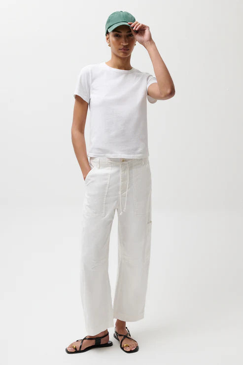 Sabrina Curved Utility Pants White