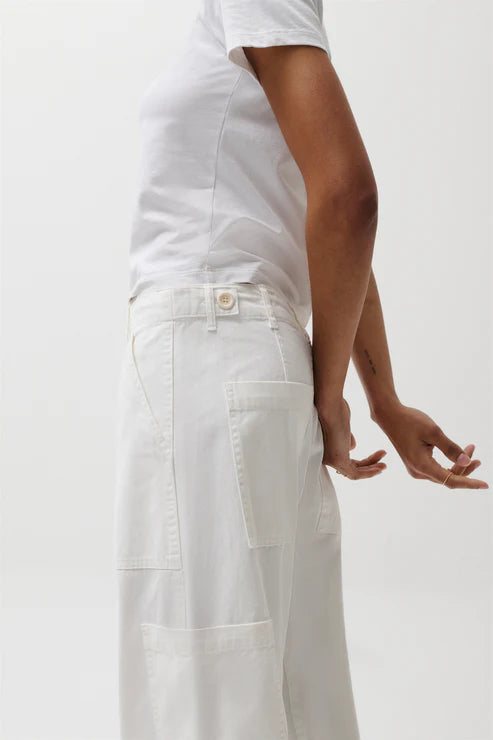 Sabrina Curved Utility Pants White
