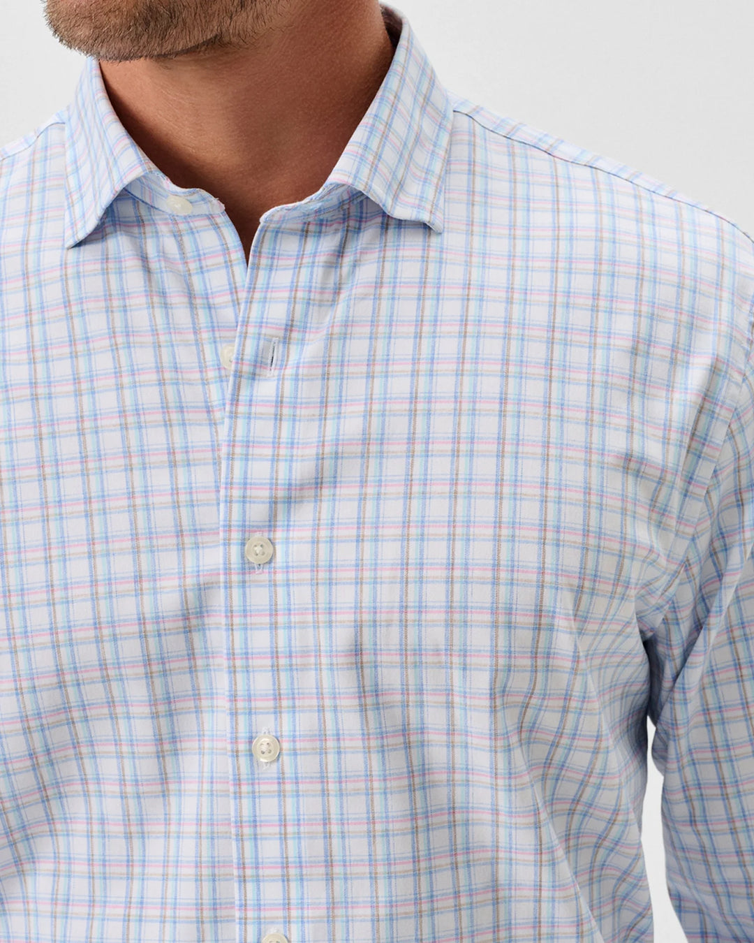 Johnnie-O Salvadore Perf Button Down White
