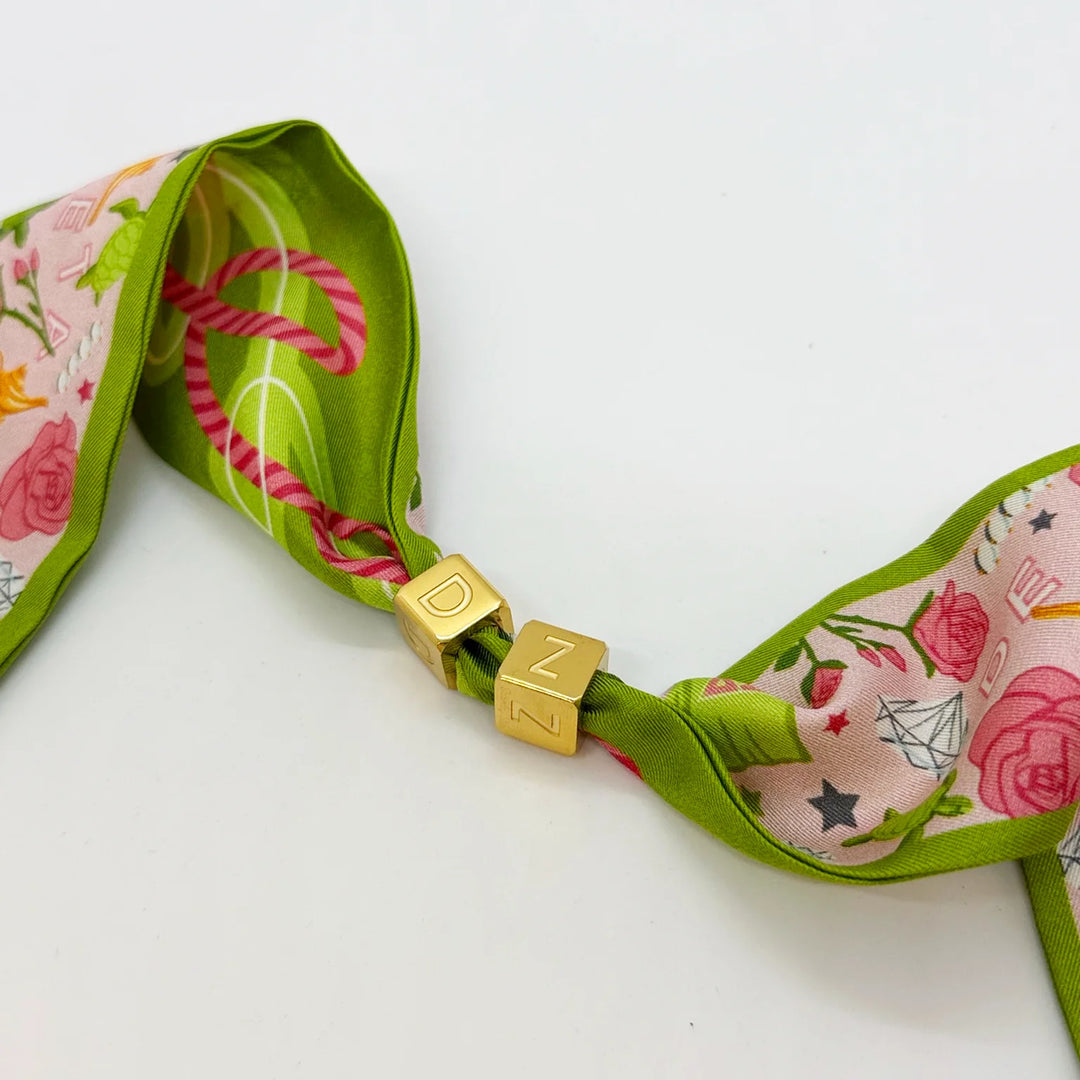Greek Bead Skinny Scarf Slider