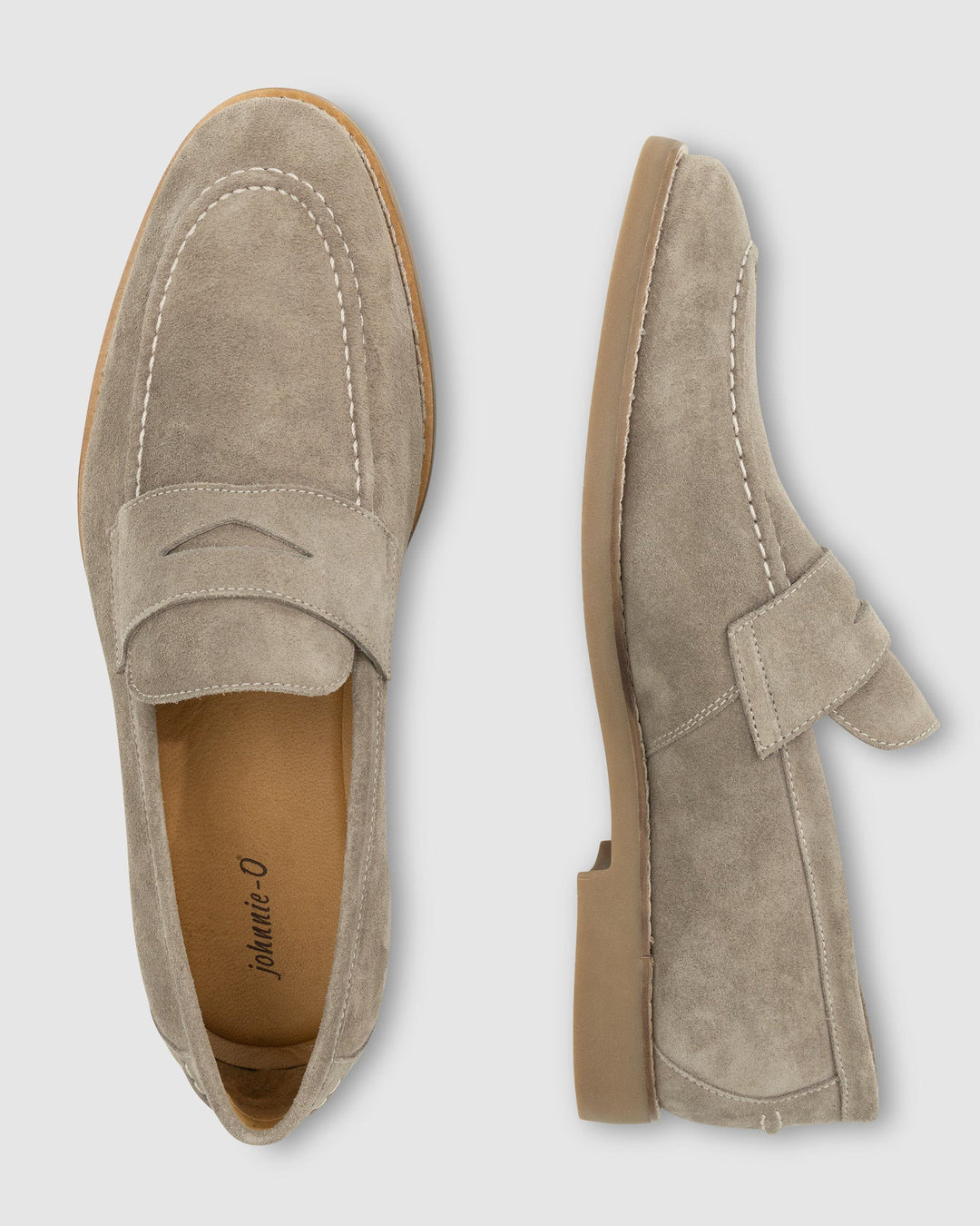 J-Flex Suede Penny Loafer - Stone