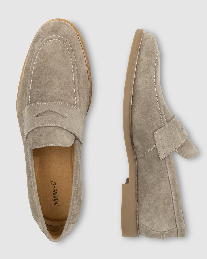 J-Flex Suede Penny Loafer - Stone