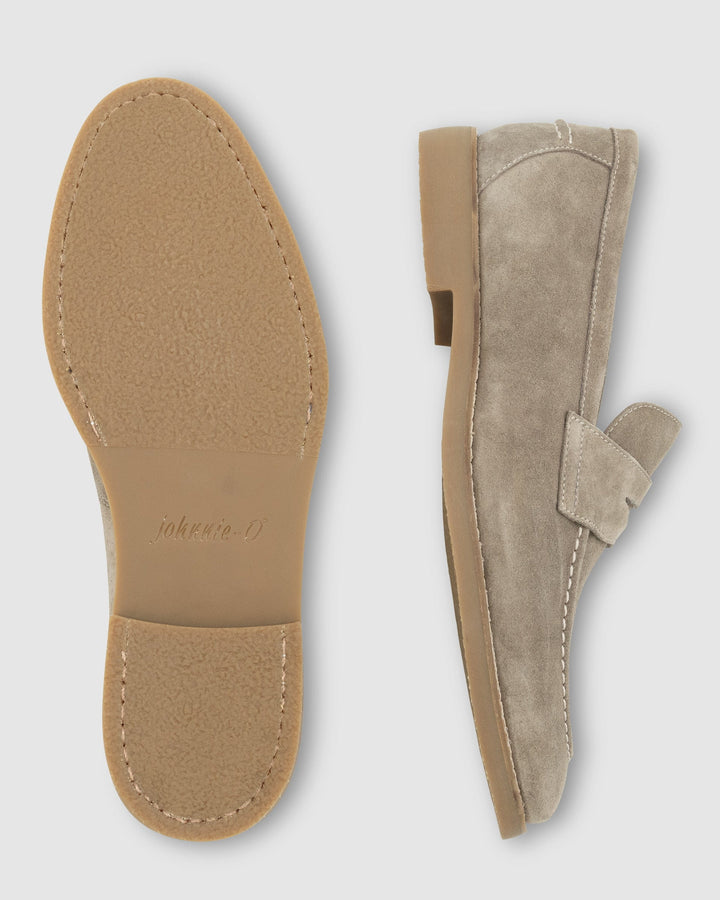 J-Flex Suede Penny Loafer - Stone