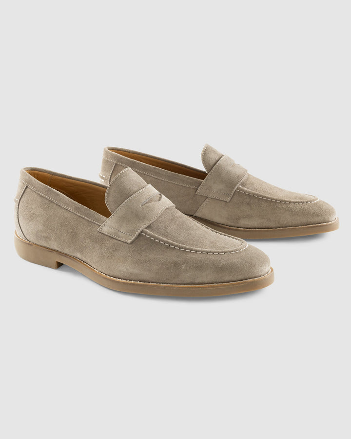 J-Flex Suede Penny Loafer - Stone