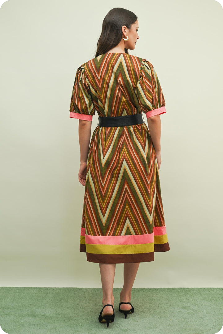 Color Block Midi Dress