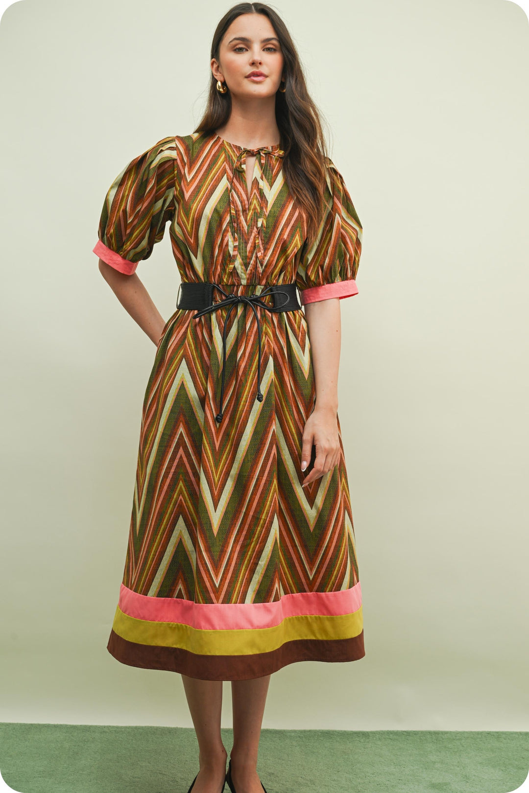 Color Block Midi Dress