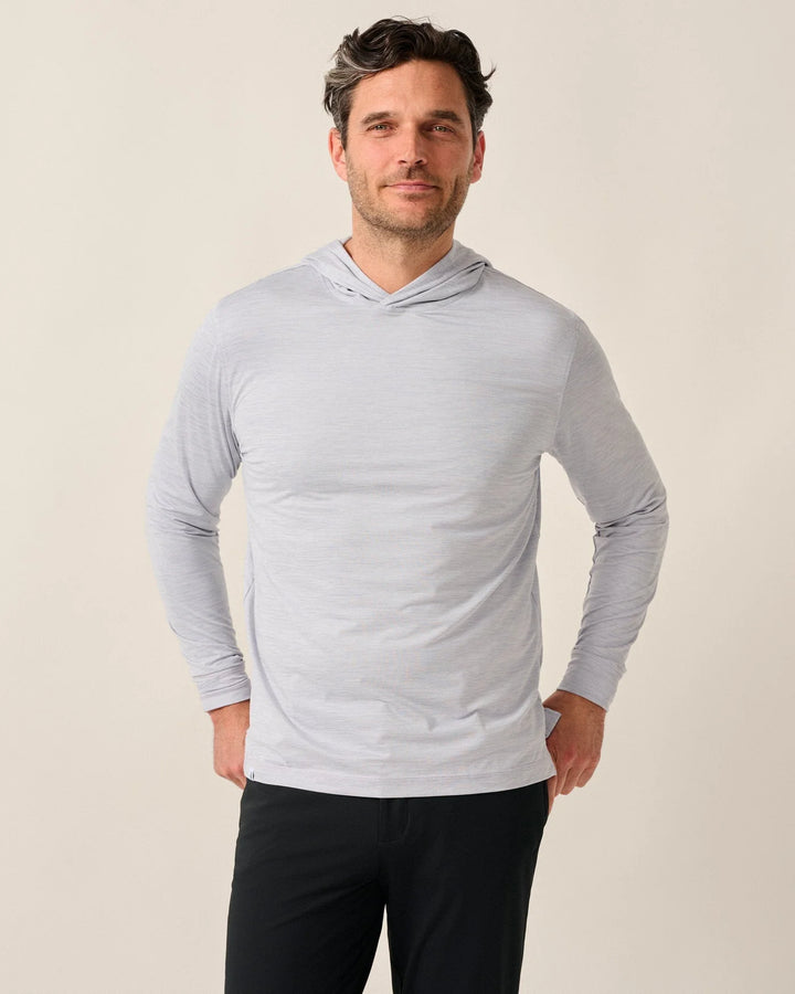 Johnnie-O Talon Featherweight Perf Hoodie Light Gray