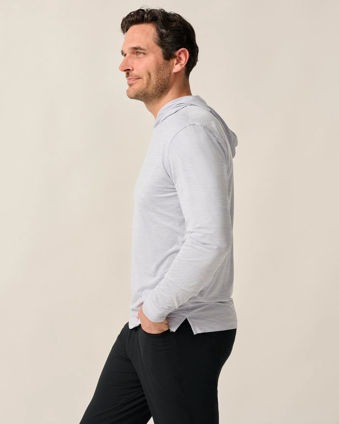 Johnnie-O Talon Featherweight Perf Hoodie Light Gray