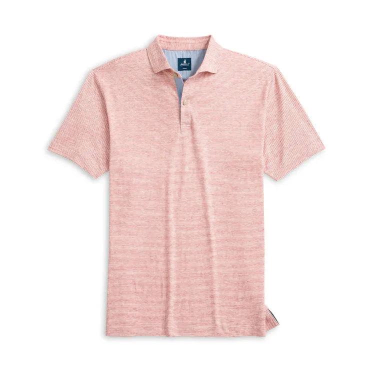 Johnnie-O Thatcher Stripe Cotton Polo Slate Rose