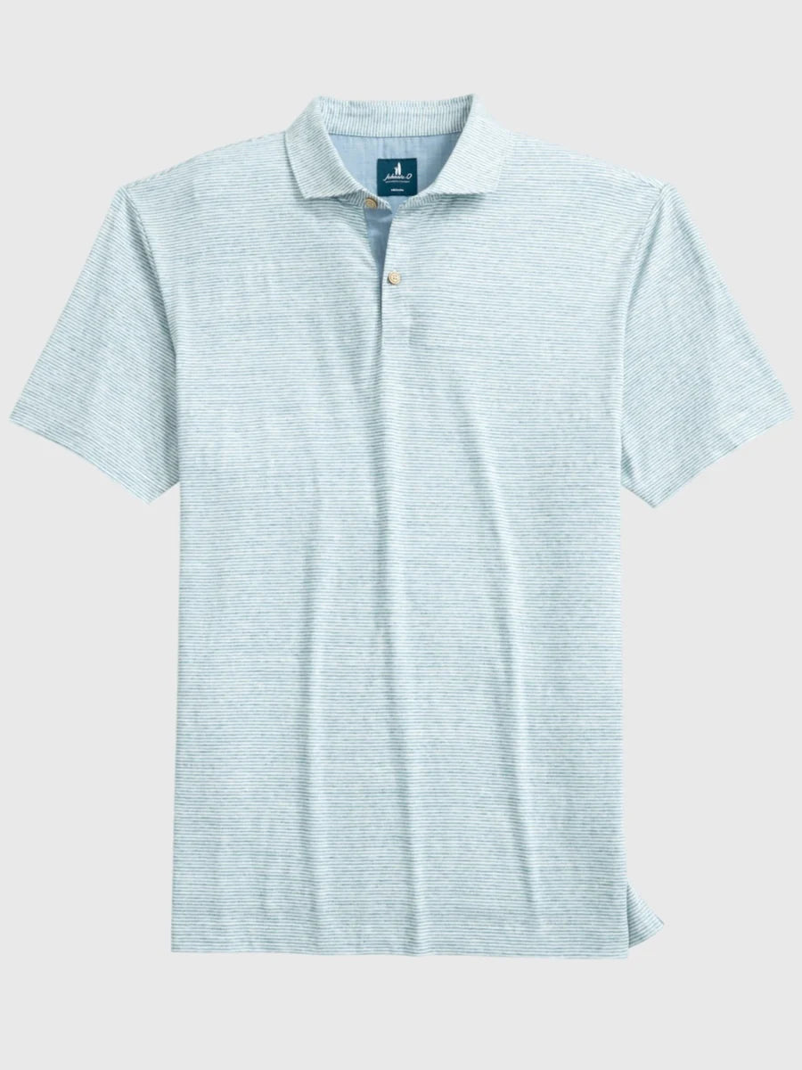 Johnnie-O Thatcher Stripe Cotton Polo Tropical
