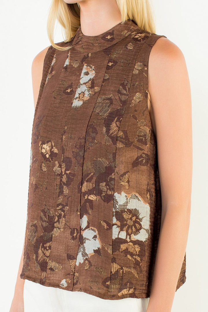 Ginny Floral Top - Brown