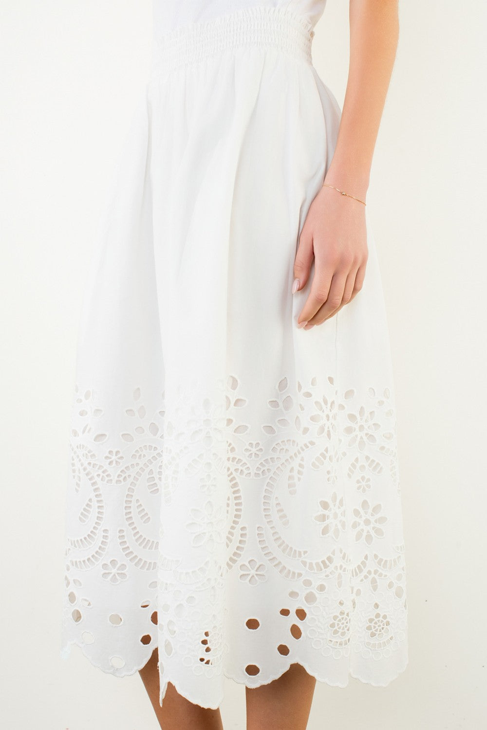 Lucy Midi Skirt White