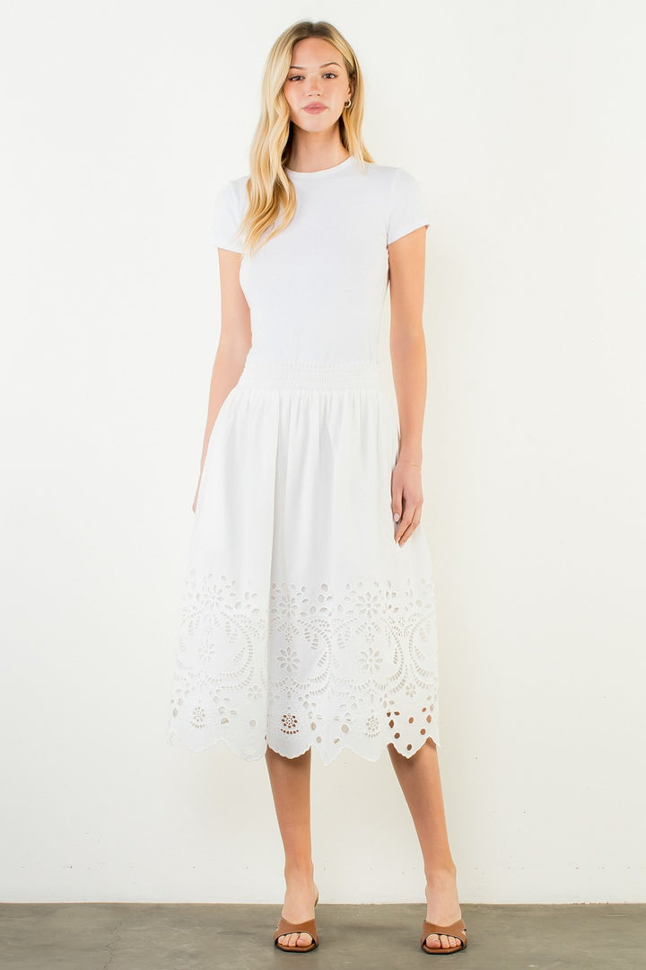 Lucy Midi Skirt White