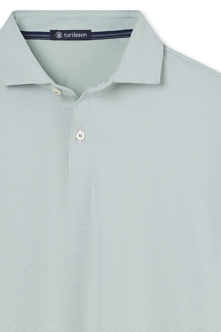 Finch Stripe LS Polo - Sage