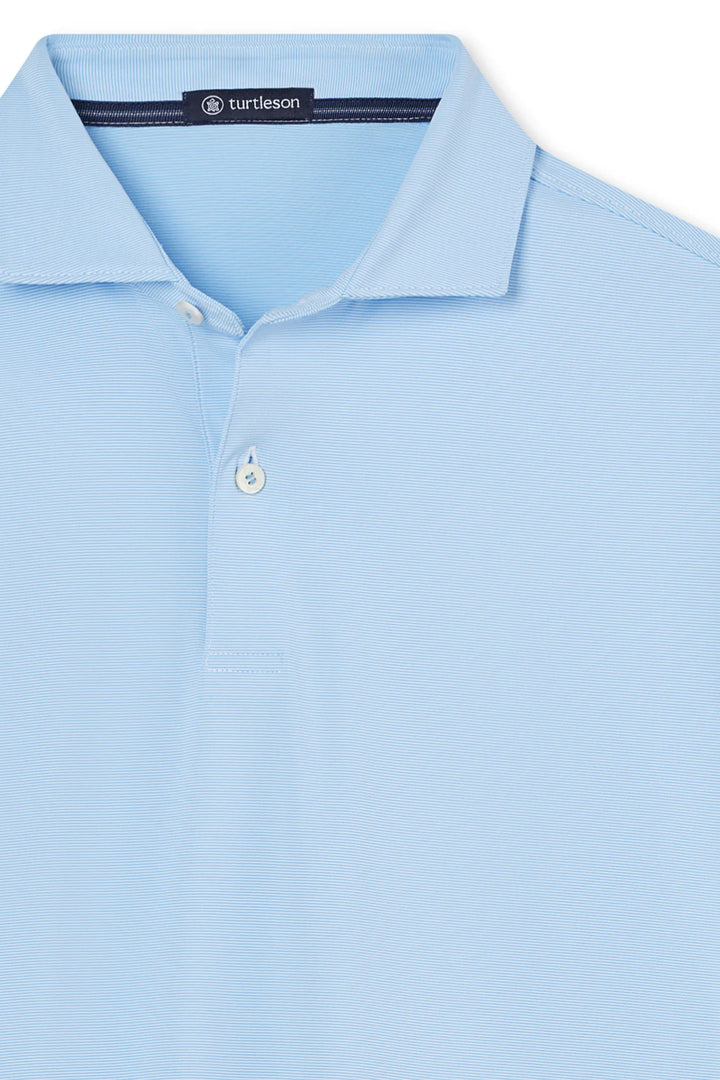 Finch Stripe LS Polo - Sky