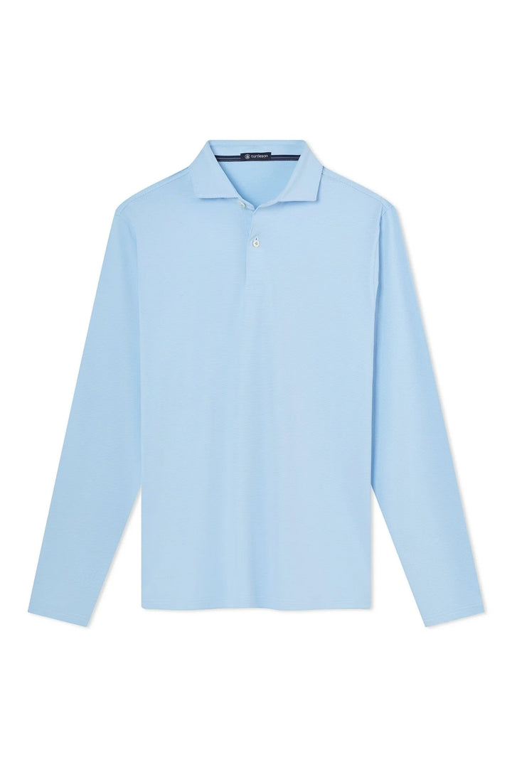 Finch Stripe LS Polo - Sky