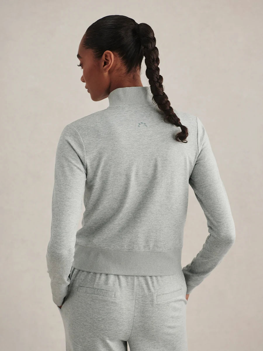 Rufus Cropped Sweat - Blue Green Marl