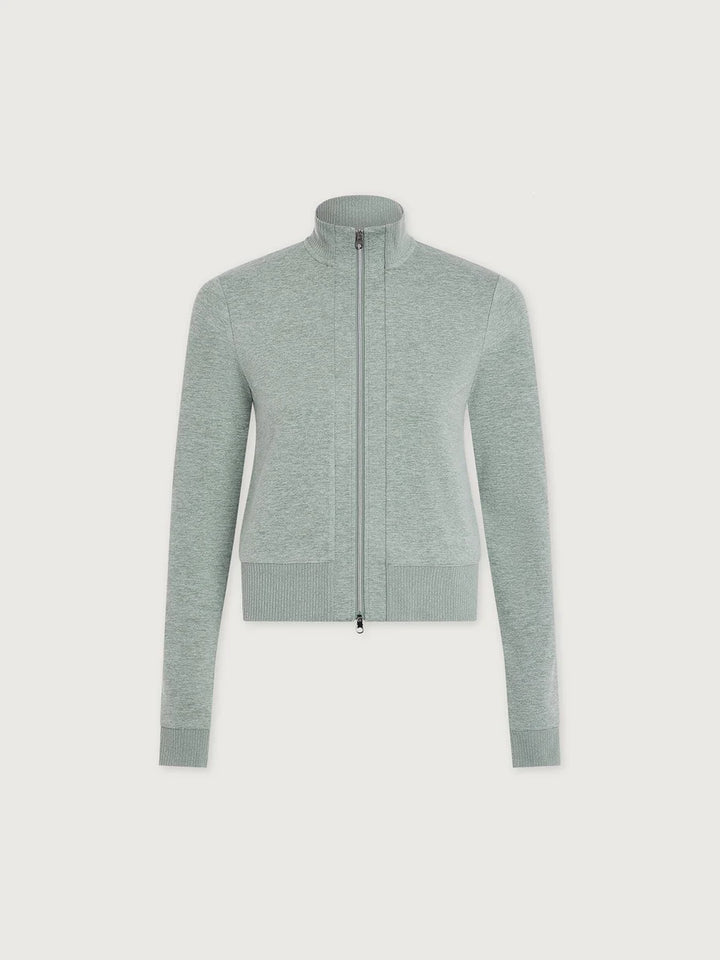 Rufus Cropped Sweat - Blue Green Marl