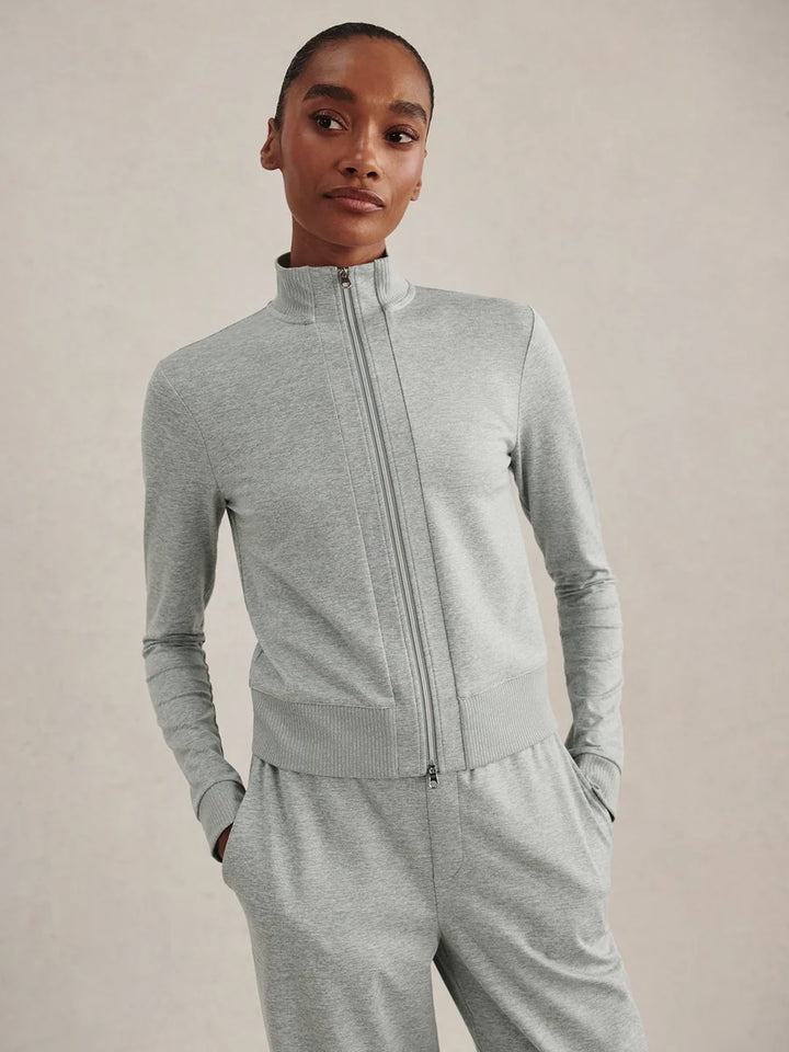 Rufus Cropped Sweat - Blue Green Marl
