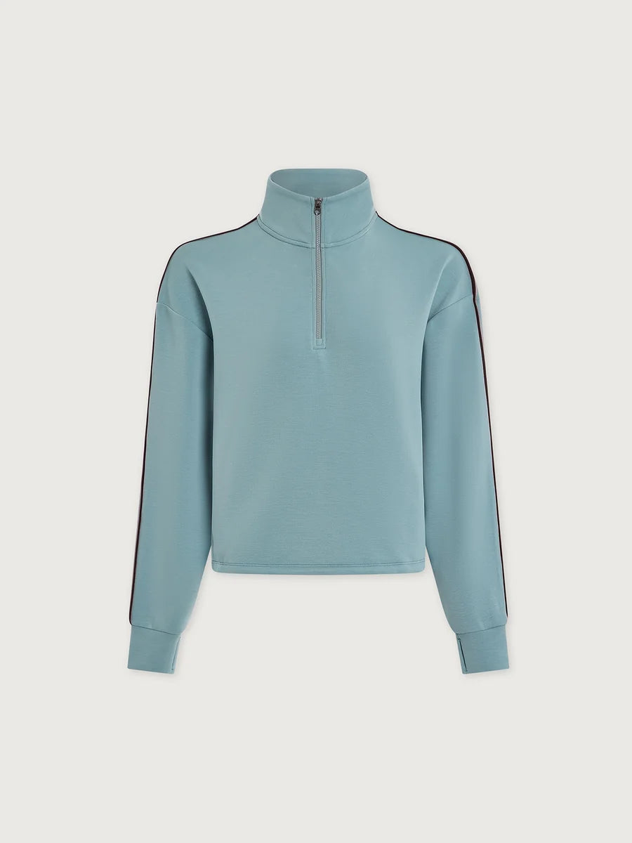Sian Piped Half-Zip Sweat - Tourmaline