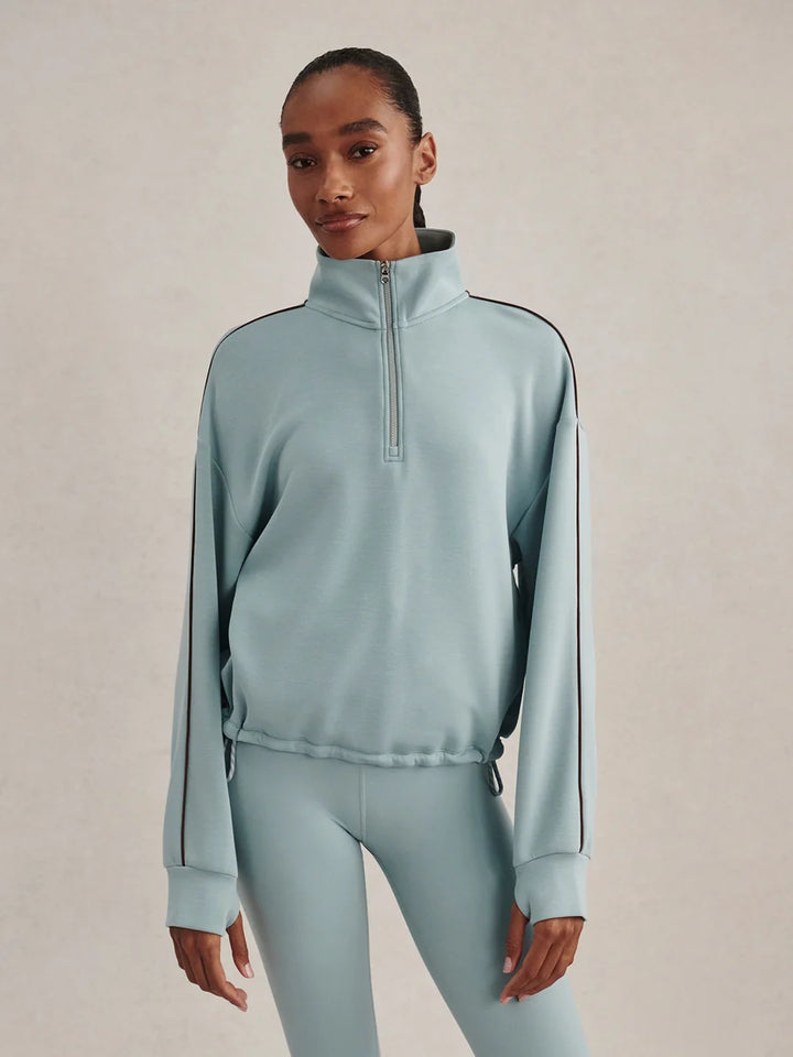 Sian Piped Half-Zip Sweat - Tourmaline