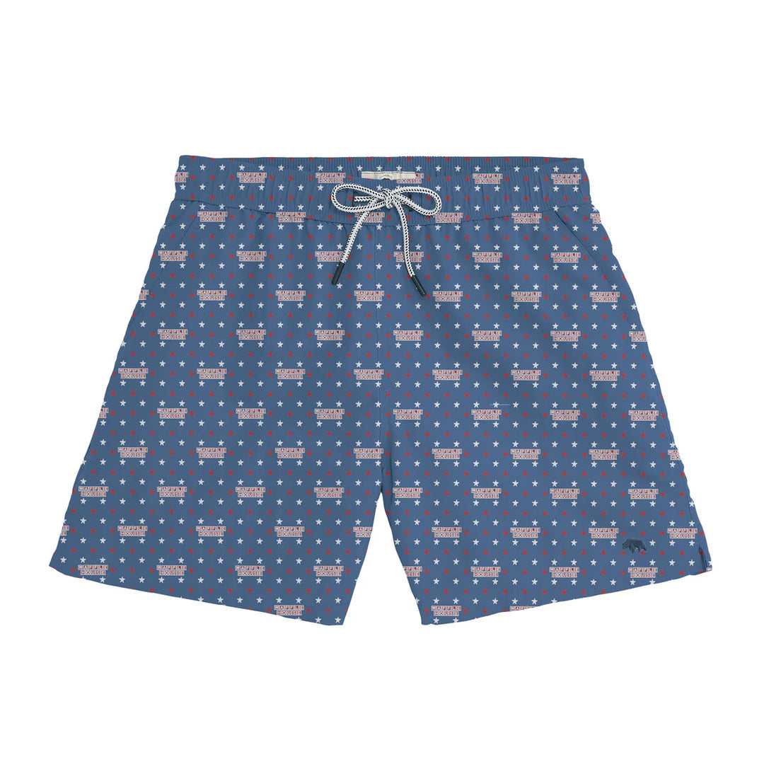 Waffle House Stars Swim Trunk Ensign Blue