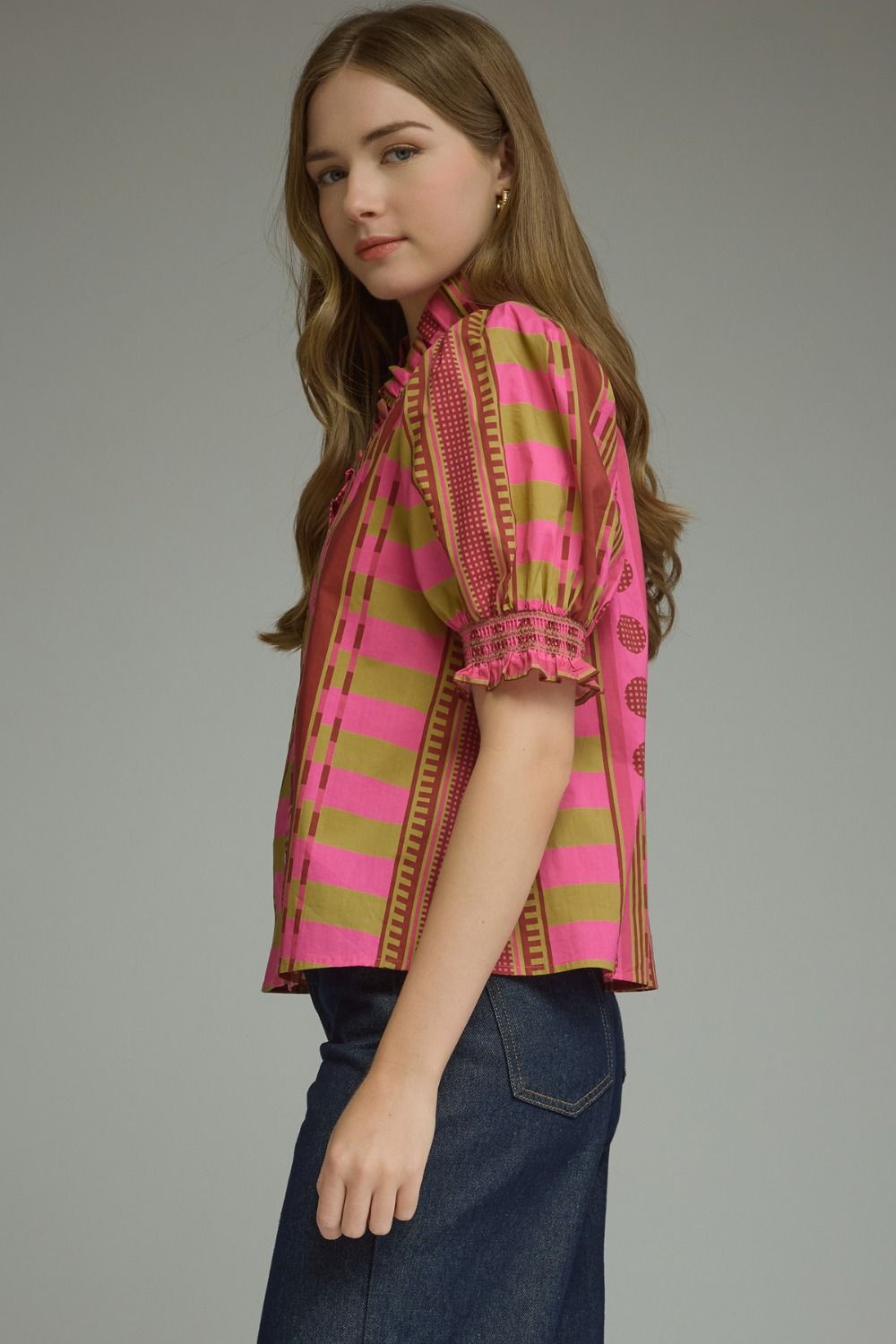 Winona Ruffle Top Plum