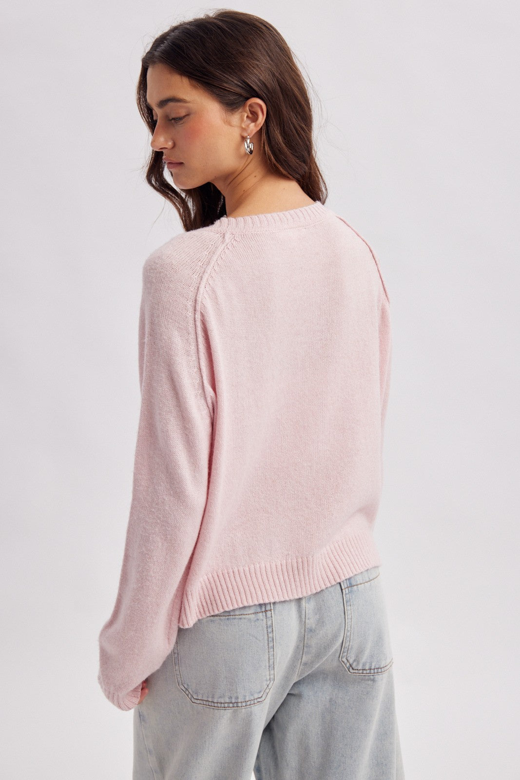 Ballet Pink Henley Sweater