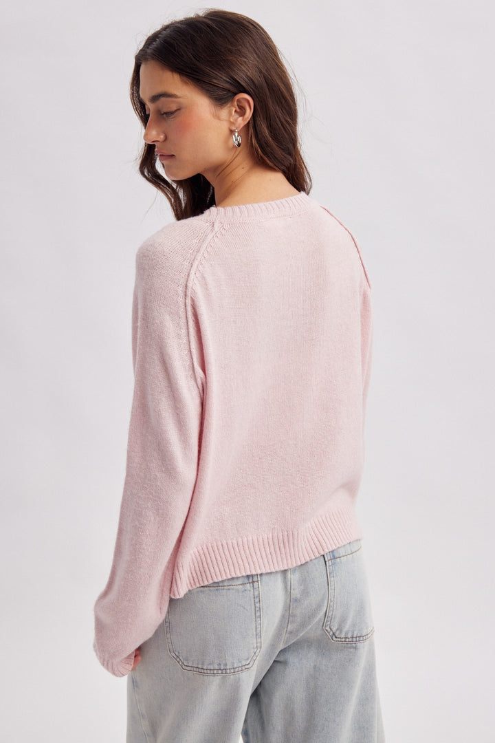 Ballet Pink Henley Sweater