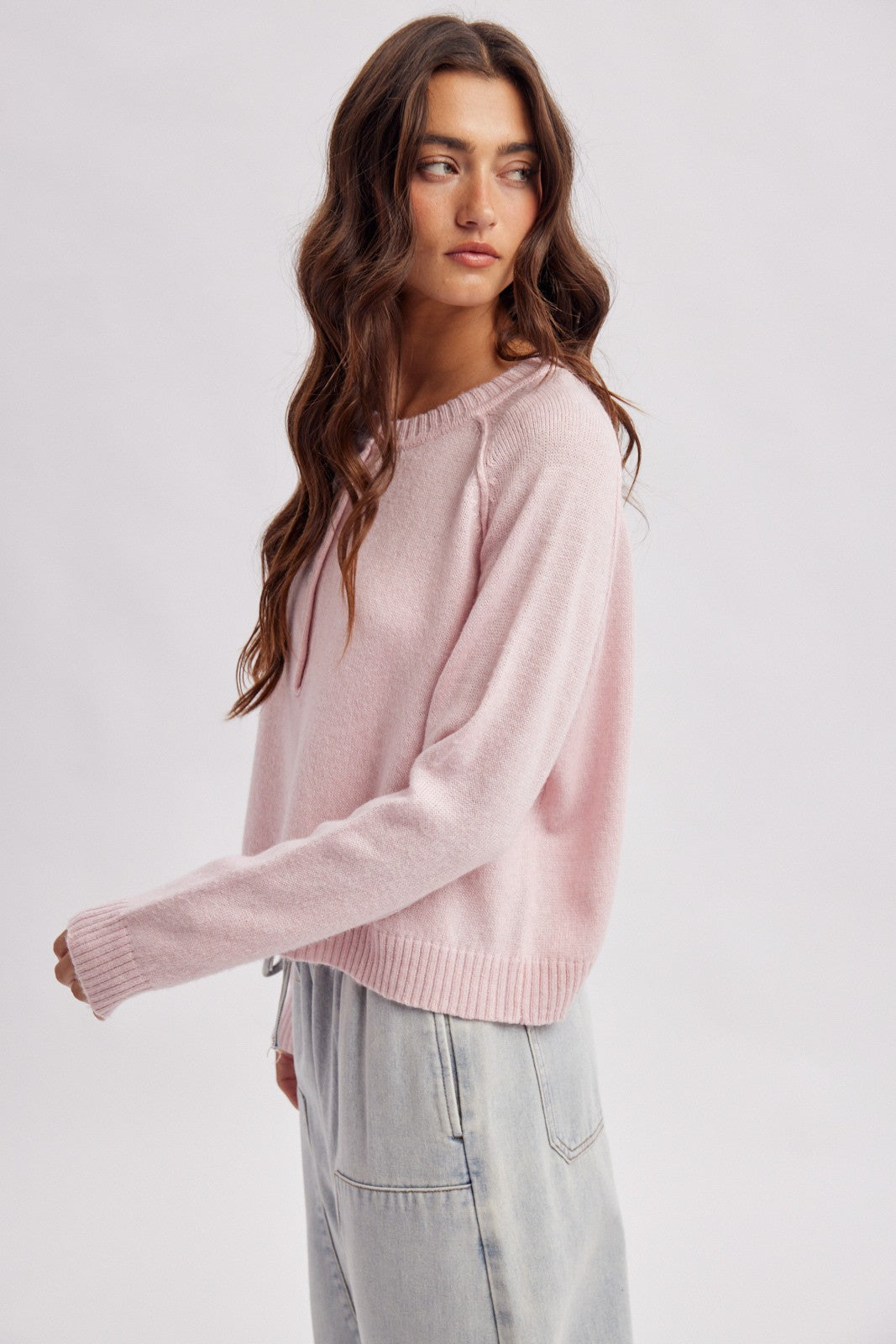 Ballet Pink Henley Sweater
