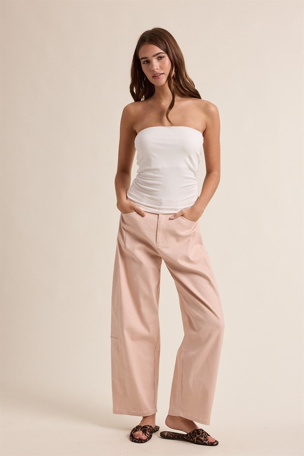 Journey Striped Pants Pink &amp; Taupe